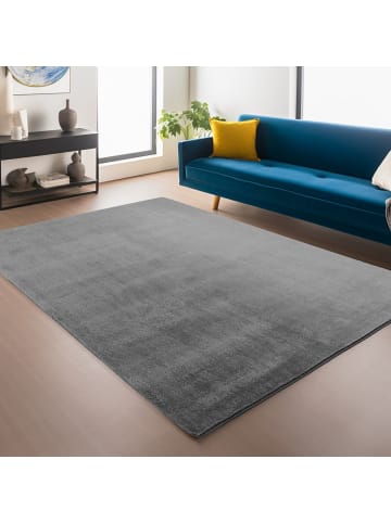 Kurzflor Teppich Joy 1400 Läufer in Grau