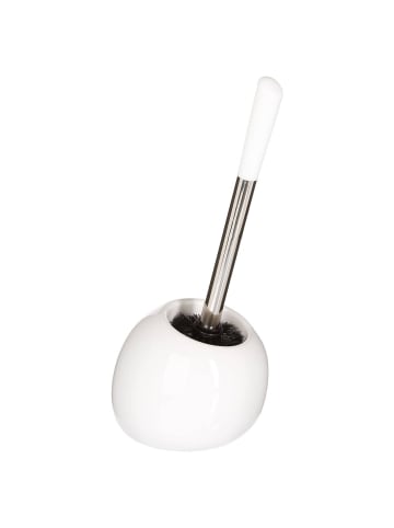 Toilettenbürste mit Behälter, SUN, Keramik in Weiß, 15 cm; 36 cm