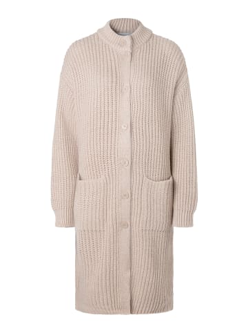 trendiger, kuscheliger Strickmantel in powder cream