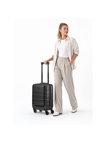 Dublin 4 Rollen Kabinentrolley S 54 cm Laptopfach mit Dehnfalte black