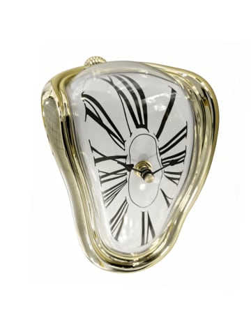 Tischuhr "Salvador Dalí" in Gold - (B)11,5 x (H)16 x (T)13 cm