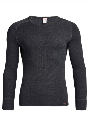 Shirt in anthrazit-geringelt
