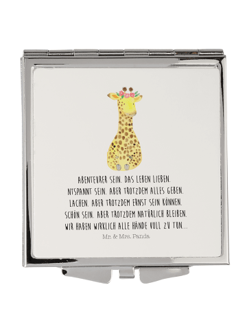 Schminkspiegel Giraffe Blumenkranz mit Spruch in Weiß