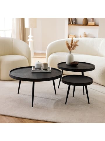 home24 Couchtisch aus Holzwerkstoff im Industrial-Stil in Schwarz