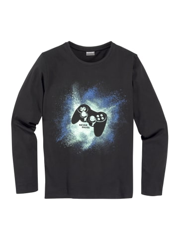 Langarmshirt in schwarz