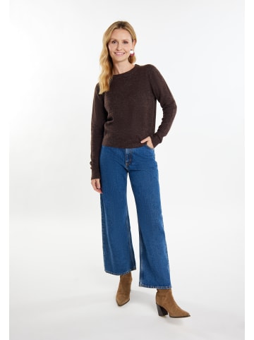 Damen Strick Pullover in Dunkelbraun