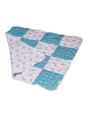 Bio Baby Patchworkdecke in Rosa (L)100 x (B)100 cm