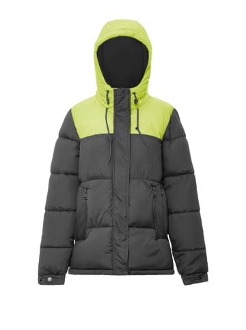 Damen Wattierte Steppjacke in Schwarz Saure Limette