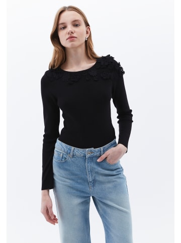 Rundhalspullover BLACK