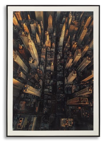 Gemälde auf lackierter Leinwand mit Rahmen und Reliefs, 72 x 4 x 102 cm