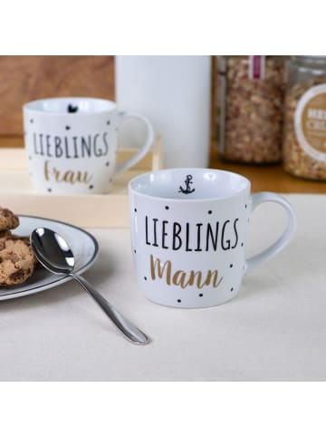 Tasse Lieblingsmann Punkte in Weiß - 300 ml