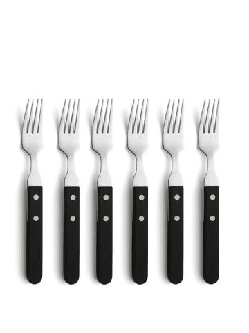 6-tlg. Steakgabel Set PIZZA in schwarz