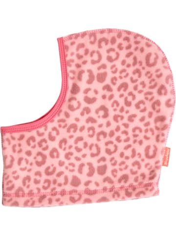 Fleece-Schlupfmütze Leo-Print in Rosa