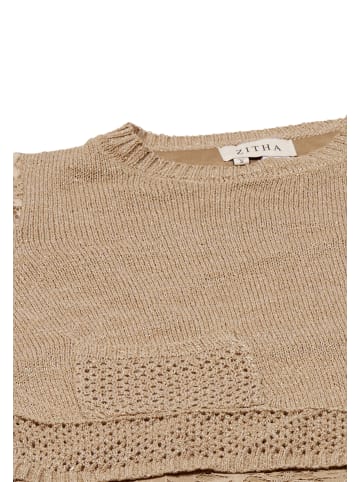 Damen Strickpullover in Taupe