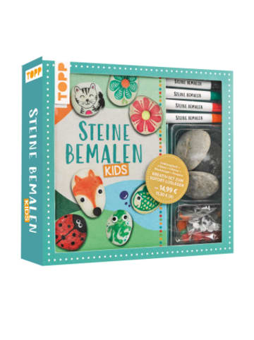 Buch - Kreativ-Set: Steine bemalen Kids mit Wackelaugen, Pompons, Anleitungsbuc