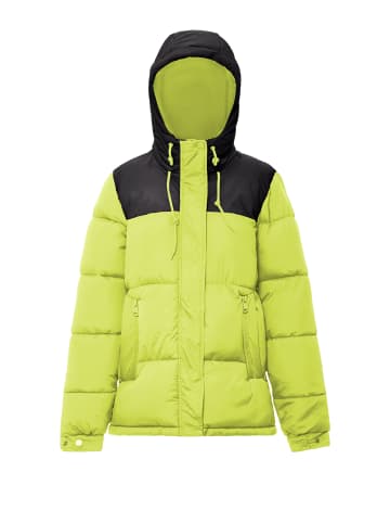 Damen Wattierte Steppjacke in Saure Limette Schwarz