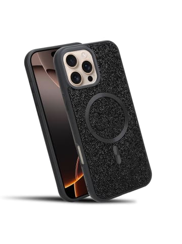 Hülle für Apple iPhone 16 PRO Glitzer Schutzhülle in Schwarz