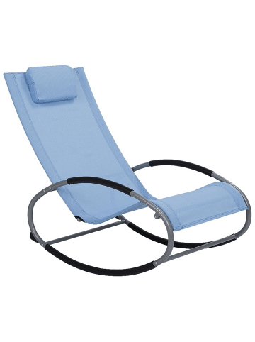 Gartenliege CAMPO in Blau/Schwarz/Silber - (W) 62 x (H) 88 x (L) 107 cm