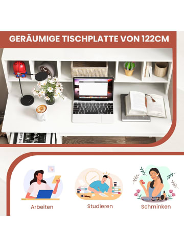 Schreibtisch mit 2 Schubladen 120cm in Weiß