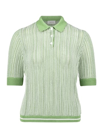 Strickpullover mit Kragen in Khaki/White