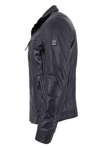 Lederjacke Neuseeländisches Lammnappa in Navy-Anthrazit