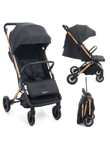 Kinderwagen, Liegebuggy, Sportwagen,  - 22kg max - Lioni in Schwarz