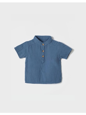 Kurzarmshirt in Indigo