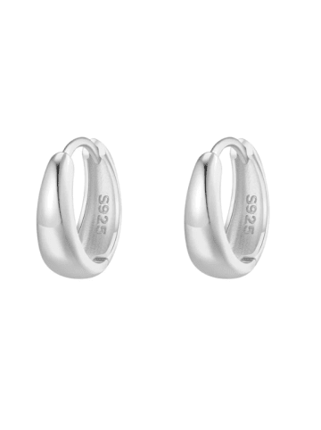 Kleine gewölbte Creolen aus Sterling Silber in Silber