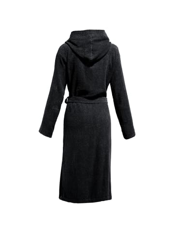 Frottier Unisex-Bademantel mit Kapuze Chicago in schwarz