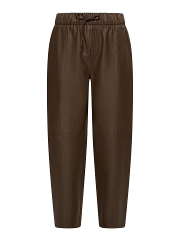 Damen Lederhose in Taupe