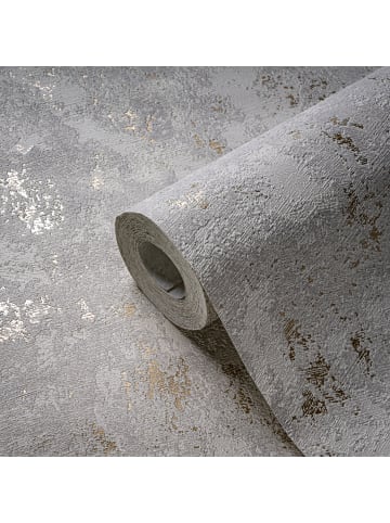 Tapete Structure Sparks in Grau-Gold