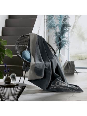 Jacquard, Baumwollmischung Wohndecke in grau/silber