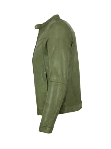 Lederjacke Lammnappa in Oliv