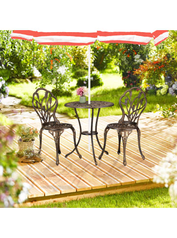 3-tlg. Gartenmöbel Set in Schwarz/ Bronze