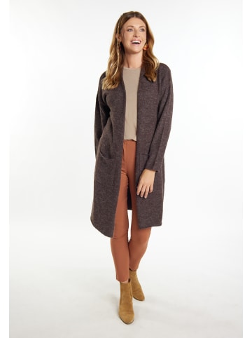 Damen Long Cardigan in Dunkelbraun