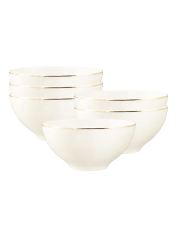 6er Set Müslischalen Savona Goldlinie in Creme ø 15,7 cm