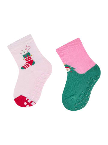 ABS Socken 2er-Pack Nikolausstrumpf in hellrosa