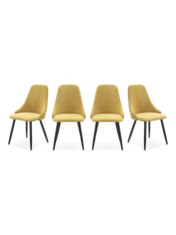 4er-Set Stühle MANI  in GELB - (W) 50  x (H)91  x (L)57 cm