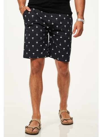 Chinoshorts - für Herren mit Palmenmuster & Gürtel im Regular-Fit in Navy