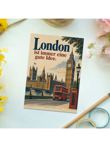 Ansichtskarte London Skyline Klassisch Design m... in Weiß