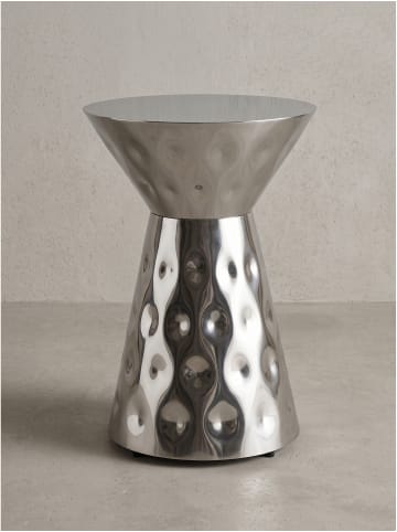 Beistelltisch lackiertes Aluminium, handgefertigt, Modern in Silber