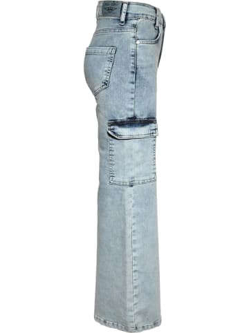 Wide Leg Cargojeans slim fit in light blue