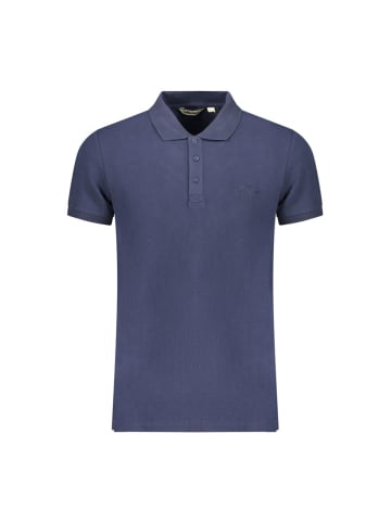 Blau Baumwolle Herren Polo Hemd