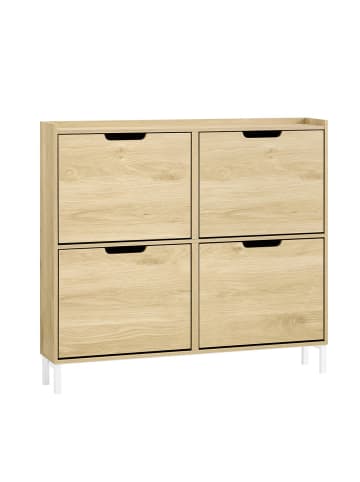 Schuhschrank in Eiche natur - (W) 19 x (H) 91 x (L) 100 cm