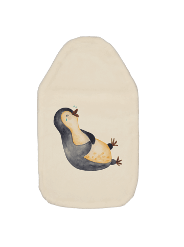 Wärmflasche Pinguin Lachen ohne Spruch in Weiß