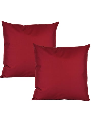 2er Set Outdoor Kissenhülle 60x60cm Uni in Burgund
