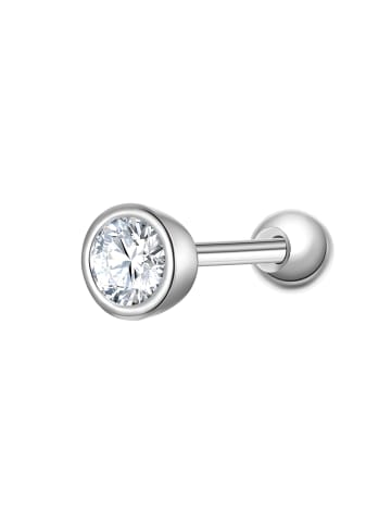 Piercing aus Sterling Silber mit Zirkonia in silber