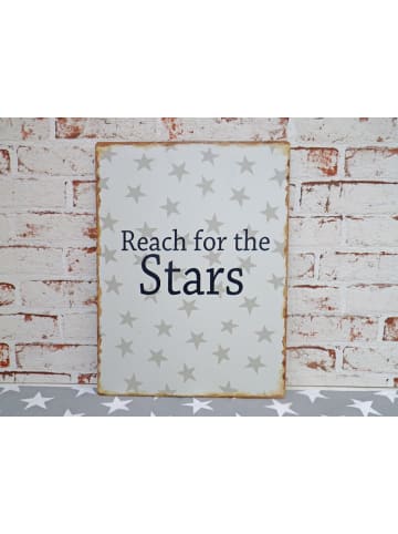 Metallschild REACH FOR THE STARS Deko Schild 30x40 cm