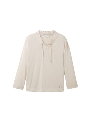 Langarmshirt GATHERING V-NECK in Grau