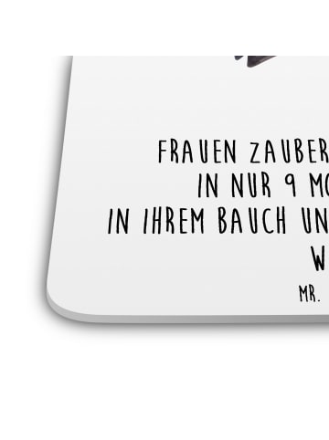 Untersetzer Storch mit Spruch in Weiß
